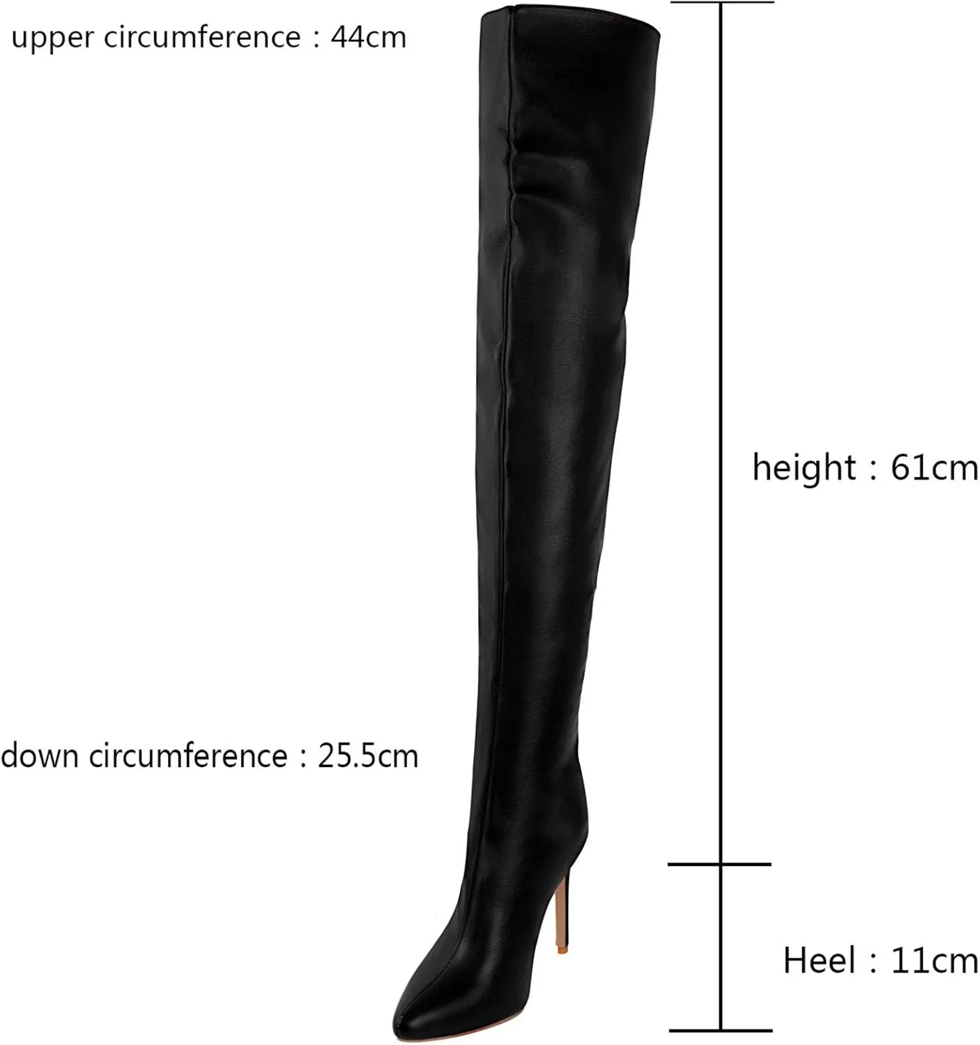 Knee High Straight Boots, Women's High Thigh Boots Pointed Toe Rear Zipper High Stiletto Solid Color Over The Knee Boots Patent Leather Modified Fashion Boots