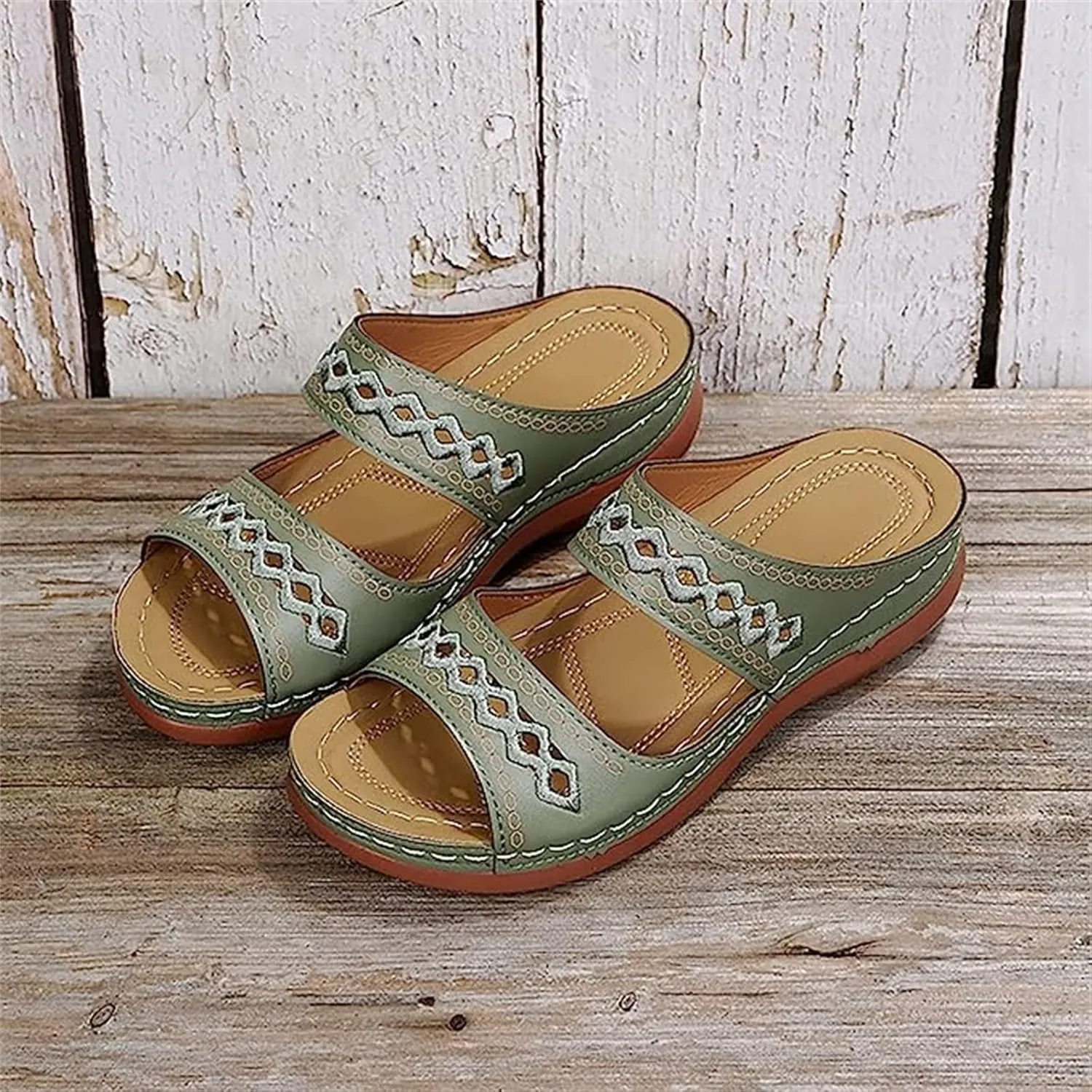 Lausiuoe Orthopedic Sandals For Women Dressy Arch Support Slides Slippers Comfort Orthotic Flip Flops for Plantar Fasciitis