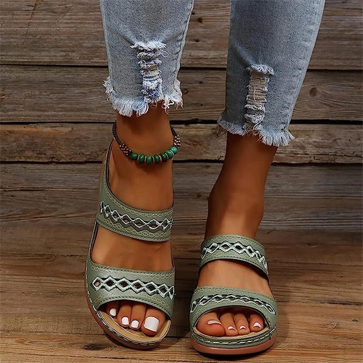 Lausiuoe Orthopedic Sandals For Women Dressy Arch Support Slides Slippers Comfort Orthotic Flip Flops for Plantar Fasciitis