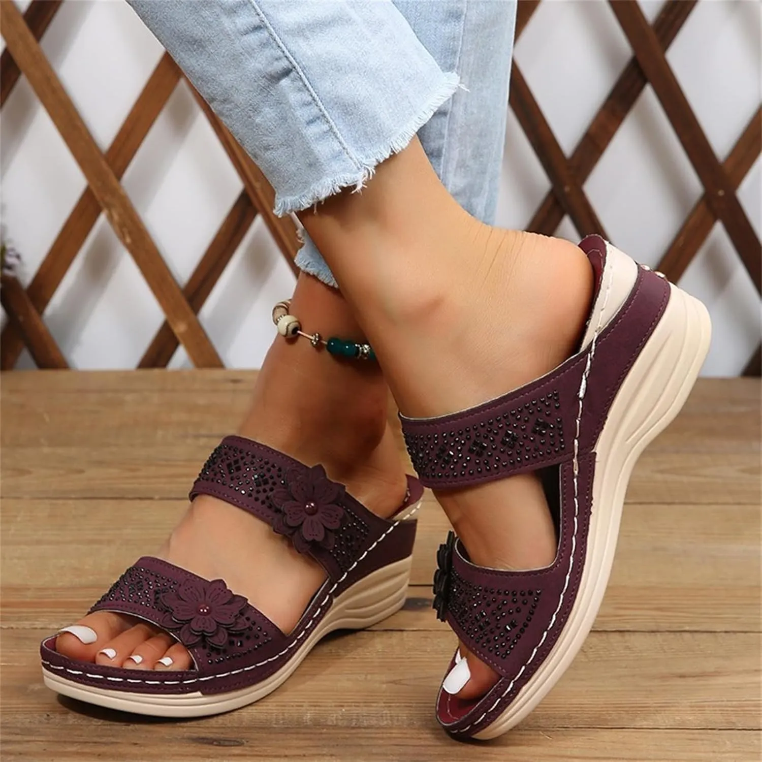 Lausiuoe Orthopedic Sandals For Women Dressy Casual Orthotic Comfort Flip Flops Walking Shoes Summer Slides With Arch Support