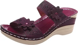 Lausiuoe Orthopedic Sandals For Women Dressy Casual Orthotic Comfort Flip Flops Walking Shoes Summer Slides With Arch Support