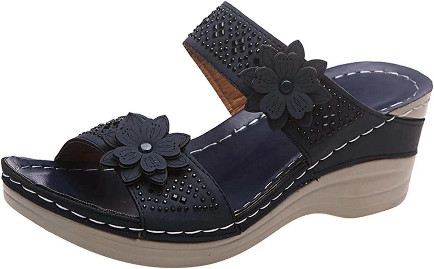 Lausiuoe Orthopedic Sandals For Women Dressy Casual Orthotic Comfort Flip Flops Walking Shoes Summer Slides With Arch Support