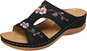 Lausiuoe Orthopedic Sandals For Women Elegant Comfortable Plantar Fasciitis Arch Support Open Toe Orthotic Slides Flip Flops