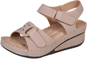 Lausiuoe Orthopedic Sandals For Women Plantar Fasciitis Arch Heel Support Dressy Summer Comfy Casual Soft Orthotic Slides