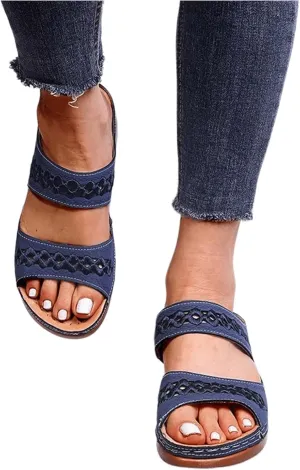 Lausiuoe Orthopedic Sandals for Women,Women Casual Dressy Summer Slippers Orthotic Flat Flip Flops With Arch Support