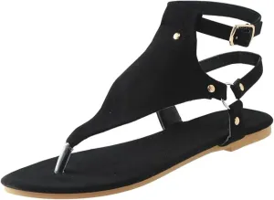 Lausiuoe Sandals Women Beach Dressy Vacation Gladiator Flat Strappy Sandals Ankle Strap Open Toe Summer Thong Flip Flops