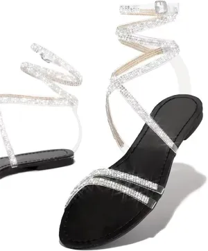Lausiuoe Wedge Sandals for Women,Womens Open Toe Flatform Platform Sandals Dressy Summer Rhinestone Gladiator Shoes