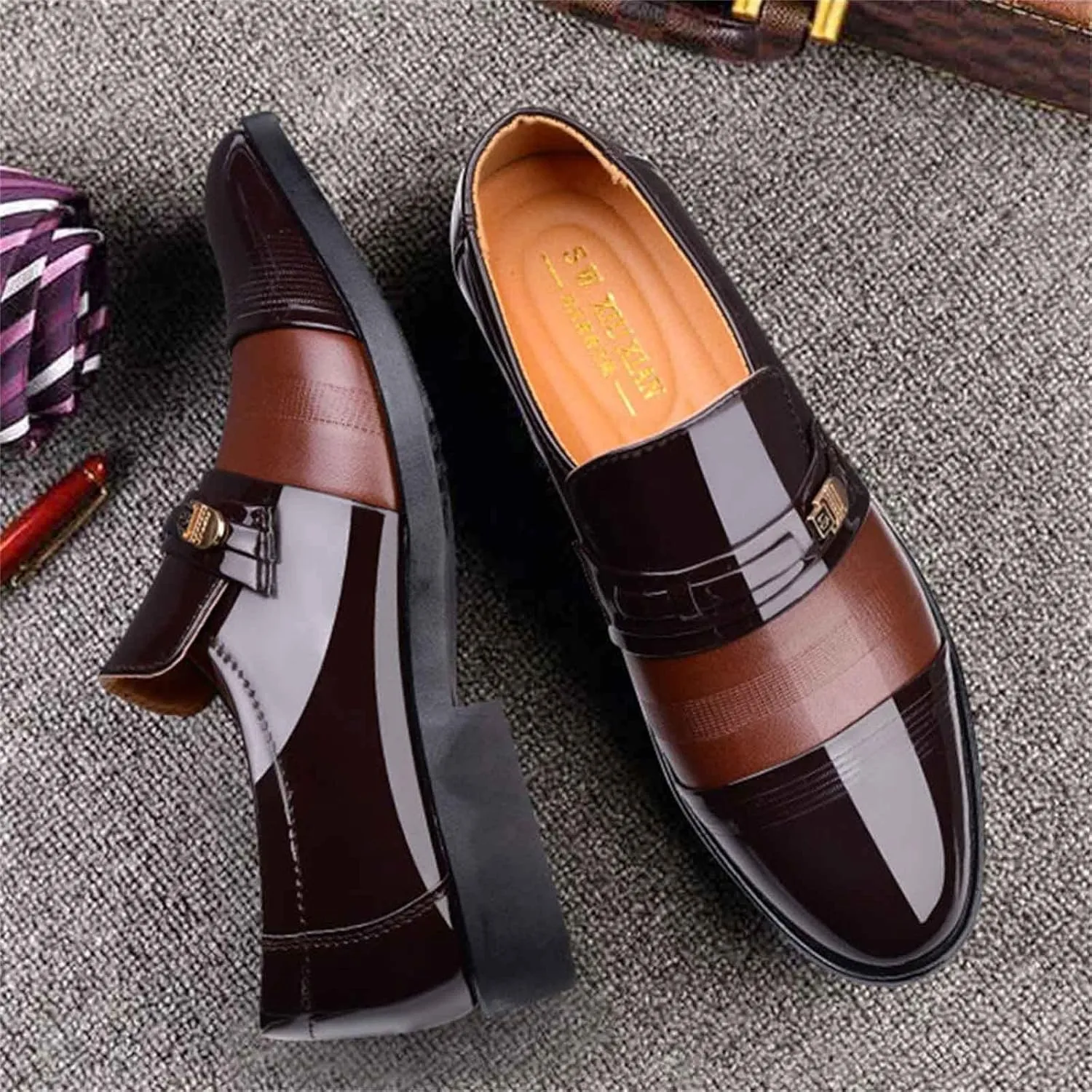 Men Leather Cap Toe Oxford Business Formal Dress Fashion Summer and Autumn Men Mens Shoes Size 12 Business Casual