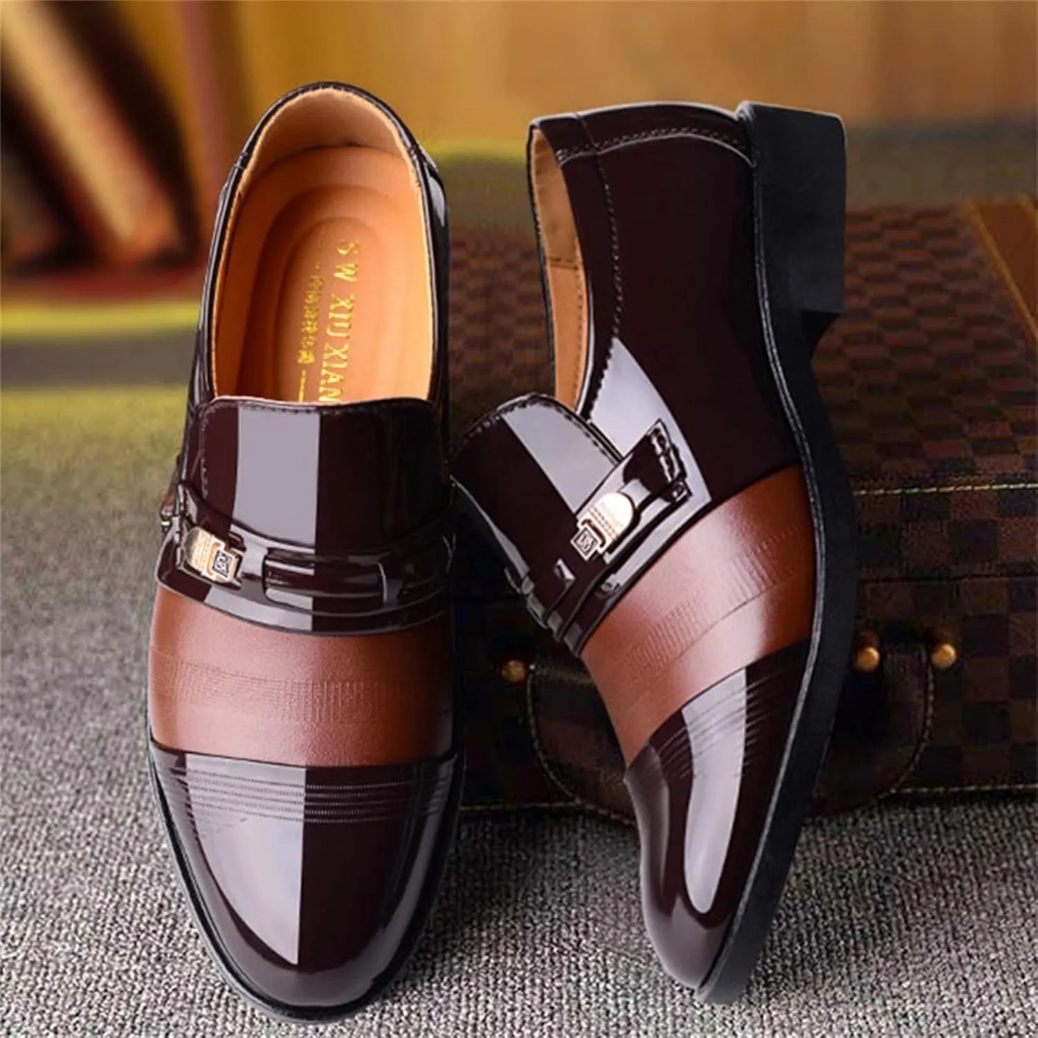 Men Leather Cap Toe Oxford Business Formal Dress Fashion Summer and Autumn Men Mens Shoes Size 12 Business Casual