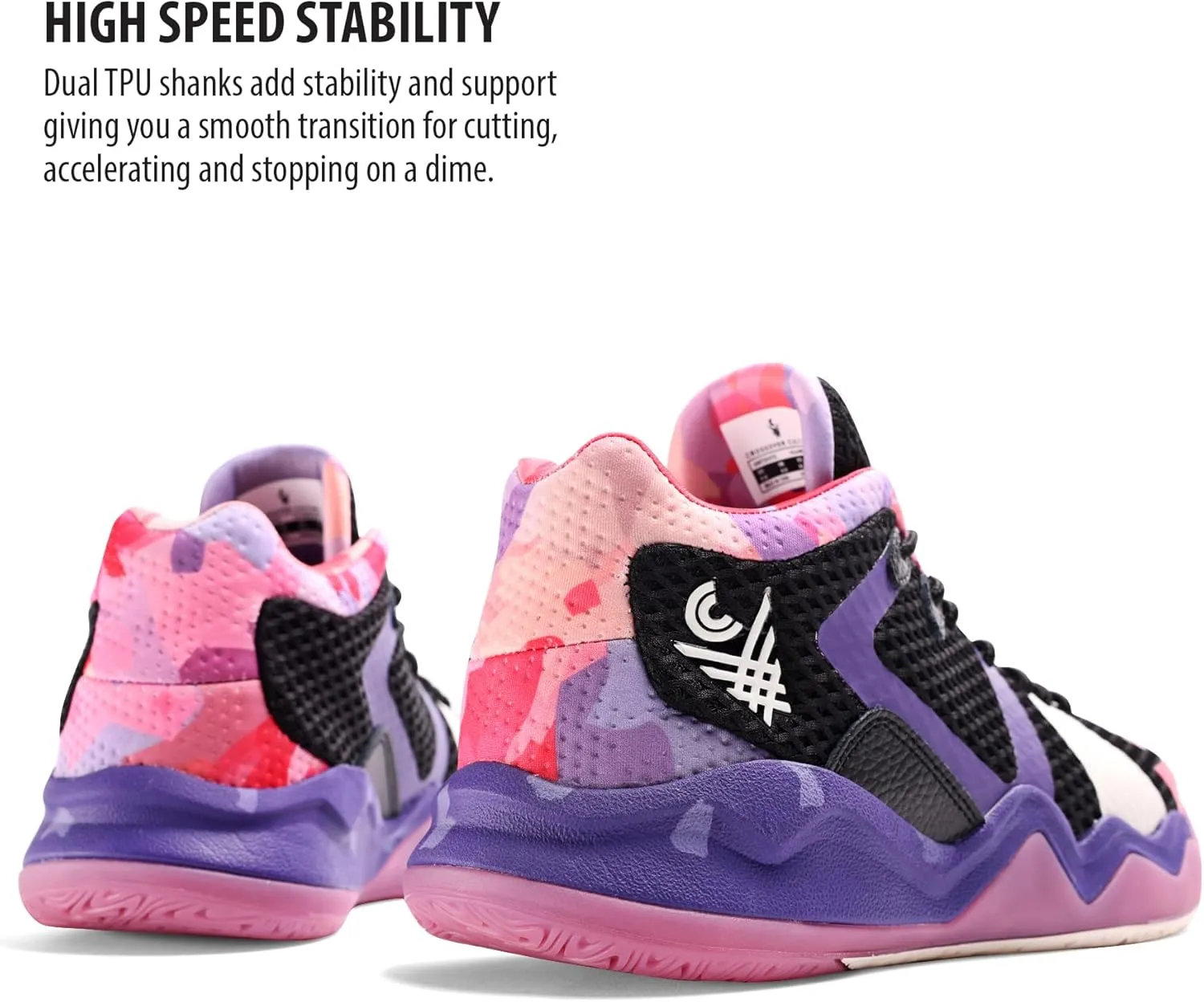 Mens Basketball Shoes with Twitch Foam Midsole and Wavybone Outsole for High Rebound and Traction