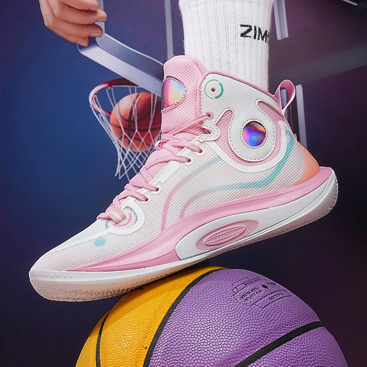 Men's Basketball Shoes,High Top Arch Support Basketball Shoes,Men's Fashion Sneakers,Street Basketball Shoes,Combat Basketball Shoes,Suitable for Indoor and Outdoor Various Sports Scenarios,