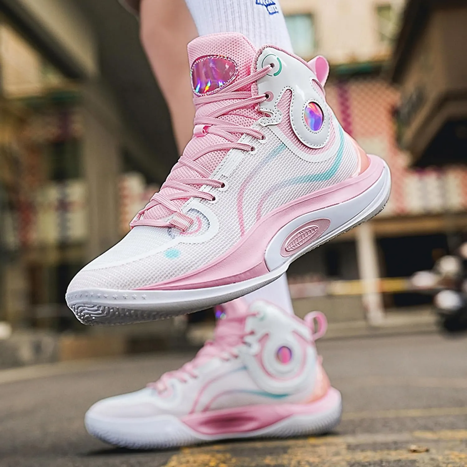 Men's Basketball Shoes,High Top Arch Support Basketball Shoes,Men's Fashion Sneakers,Street Basketball Shoes,Combat Basketball Shoes,Suitable for Indoor and Outdoor Various Sports Scenarios,