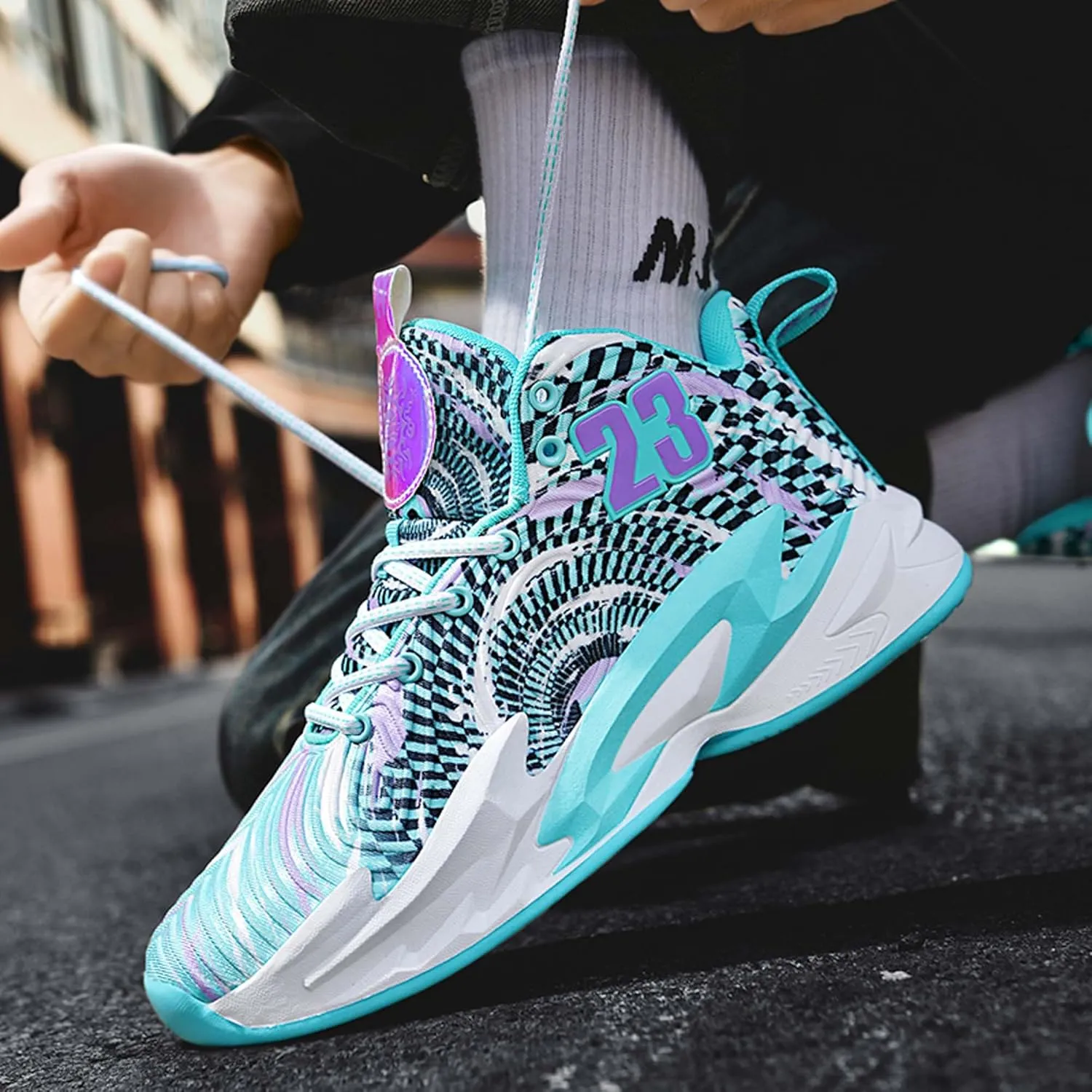 Men's Basketball Shoes,Mesh Fabric Upper,Comfortable and Breathable Soft,Combat Basketball Shoes,Indoor and Outdoor Basketball Shoes,Street Basketball Shoes,High Top Sneakers Running Shoes