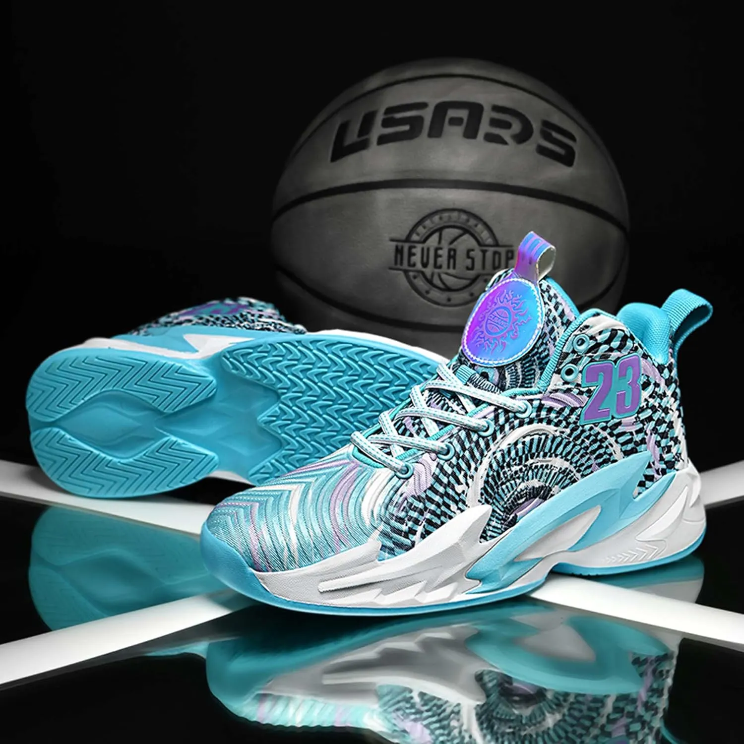 Men's Basketball Shoes,Mesh Fabric Upper,Comfortable and Breathable Soft,Combat Basketball Shoes,Indoor and Outdoor Basketball Shoes,Street Basketball Shoes,High Top Sneakers Running Shoes