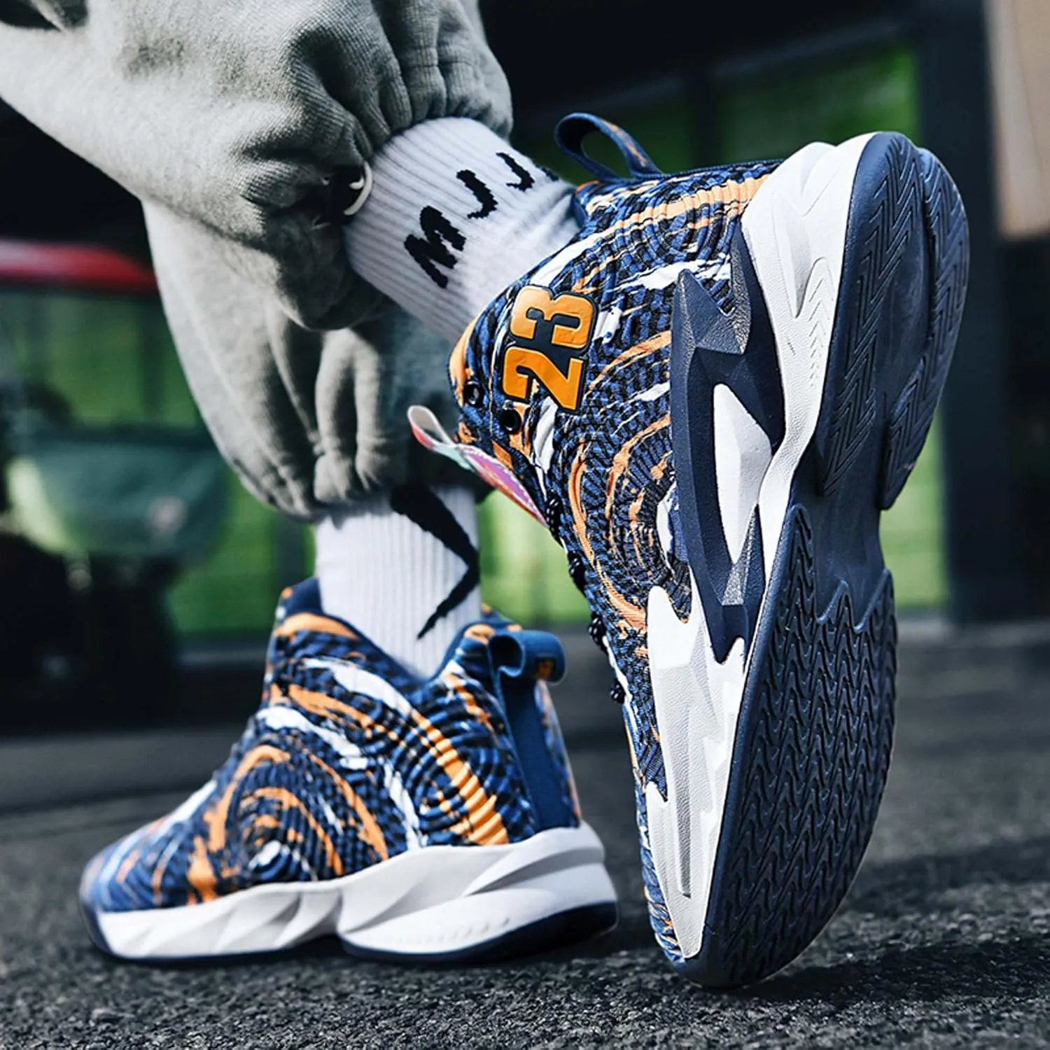Men's Basketball Shoes,Mesh Fabric Upper,Comfortable and Breathable Soft,Combat Basketball Shoes,Indoor and Outdoor Basketball Shoes,Street Basketball Shoes,High Top Sneakers Running Shoes