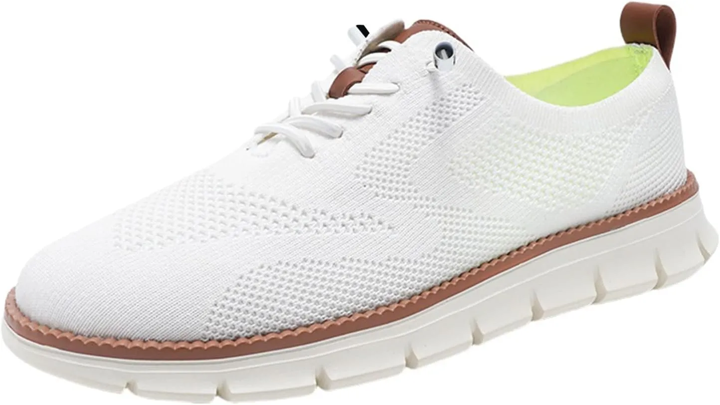 Mens Breeze Comfortable Oxfords Lace - Up Lightweight Breathable Upper Urban Dress Mesh Sneakers Extra Wide Business Casual Walking