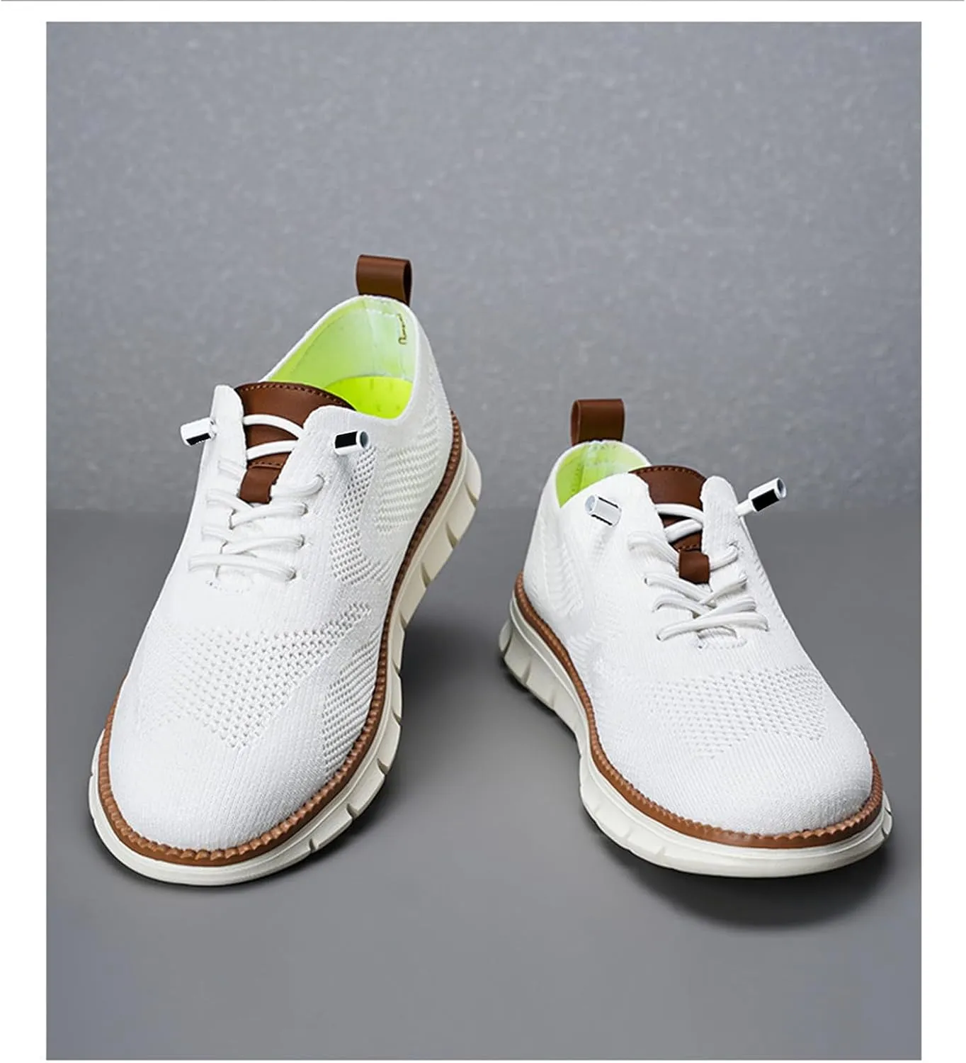 Mens Breeze Comfortable Oxfords Lace - Up Lightweight Breathable Upper Urban Dress Mesh Sneakers Extra Wide Business Casual Walking