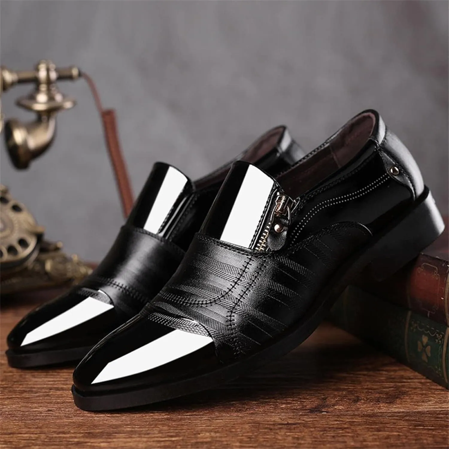 Mens Business Casual Comfort Shoes Classical Style Men's Breathable Hollow Business Men's Dress Shoes Size 11 Black
