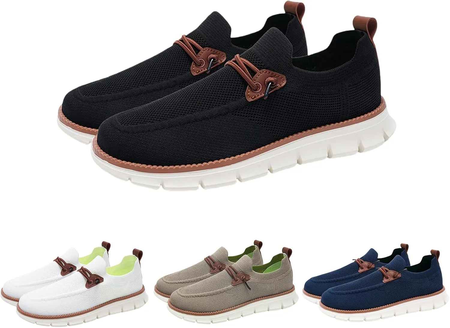 Mens Casual Loafers Slip On Fashion Walking Dress Business Oxfords Lightweight Soft Sole Classic Lace Up Comfortable