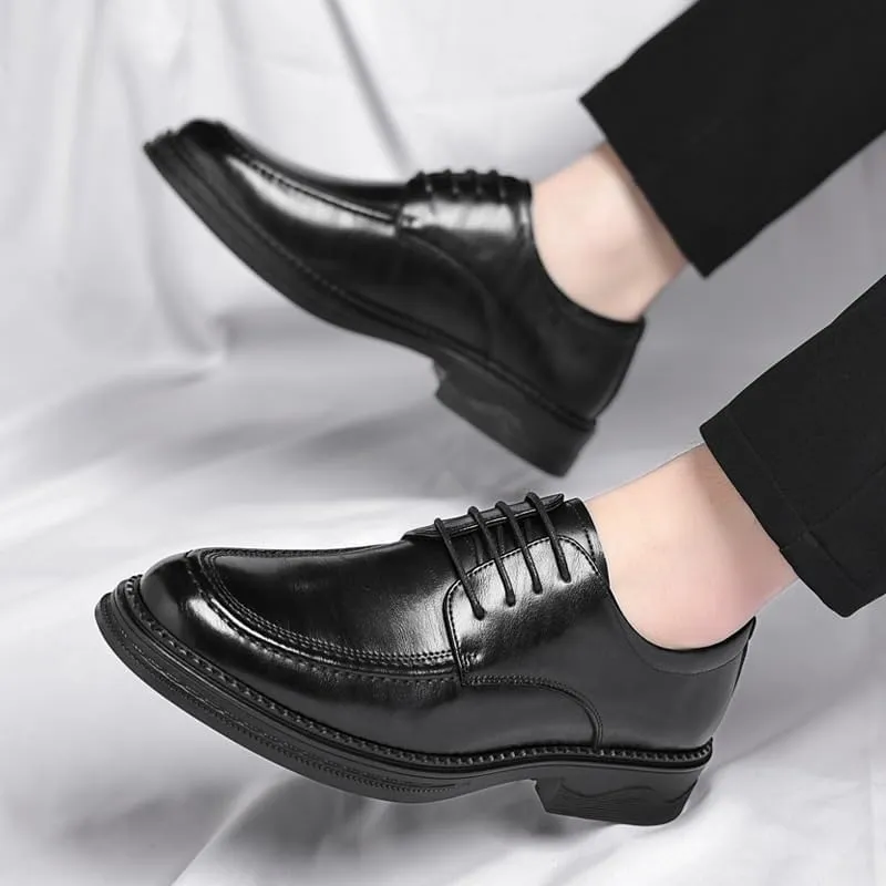 Men's Classic Pointed Toe Derby Shoes - Elegant Gradient Design Tuxedo Oxford Shoes for Weddings & Business
