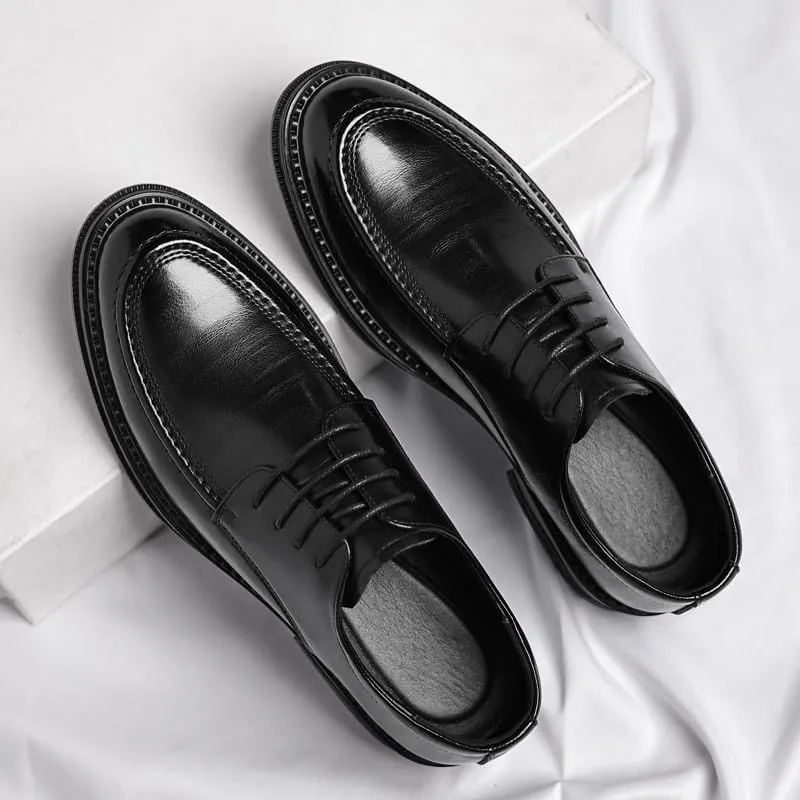 Men's Classic Pointed Toe Derby Shoes - Elegant Gradient Design Tuxedo Oxford Shoes for Weddings & Business