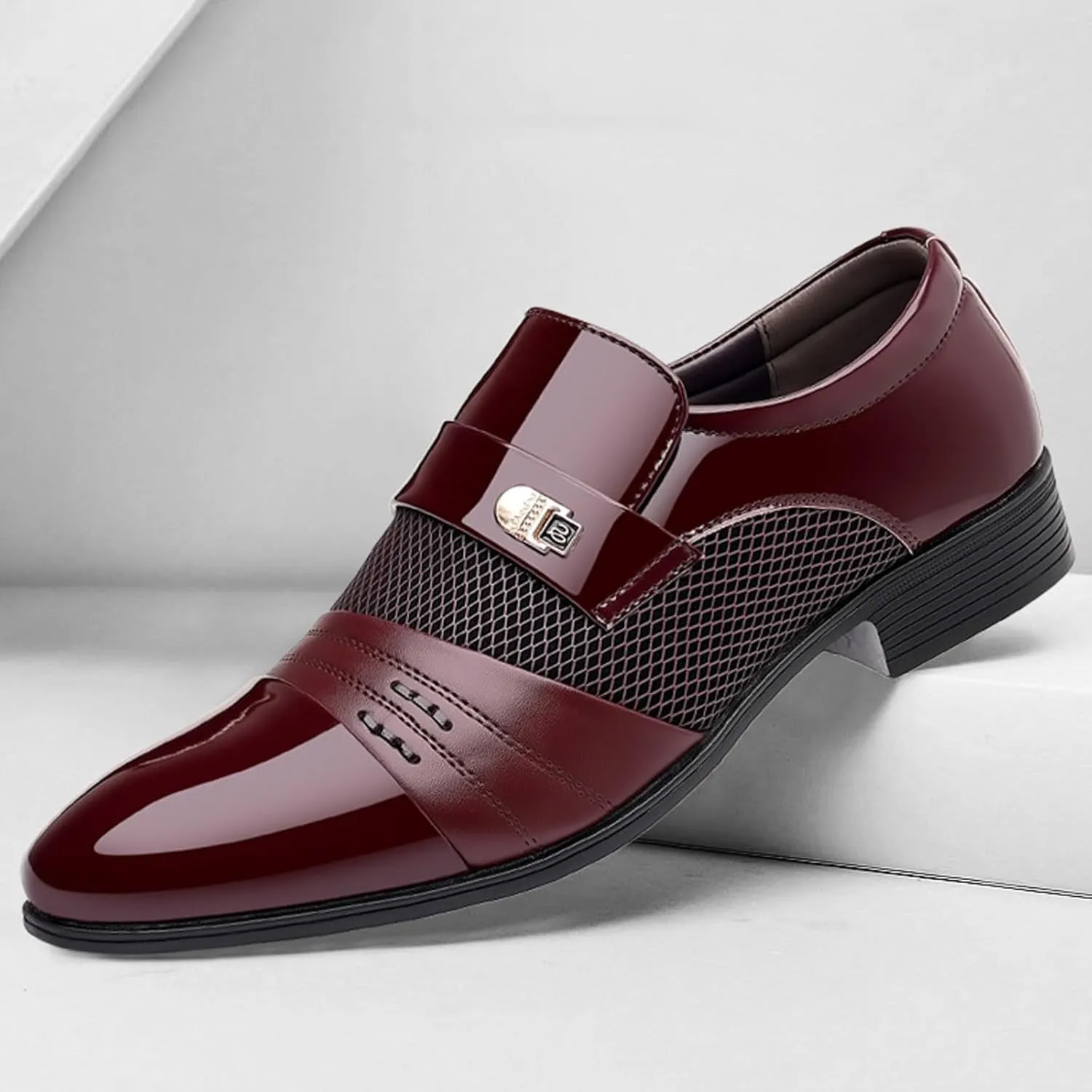 Men's Dress Shoes Brown Casual Men Leather Shoes Fashionable New Pattern Splicing Mens Black Dress Shoes Business Casual