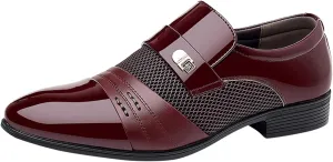 Men's Dress Shoes Brown Casual Men Leather Shoes Fashionable New Pattern Splicing Mens Black Dress Shoes Business Casual