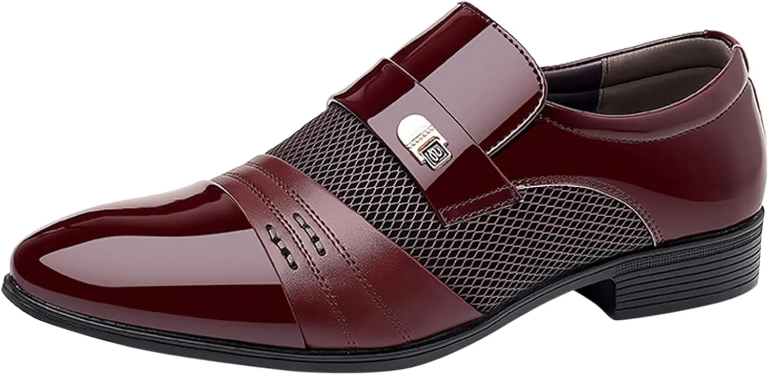 Men's Dress Shoes Brown Casual Men Leather Shoes Fashionable New Pattern Splicing Mens Black Dress Shoes Business Casual