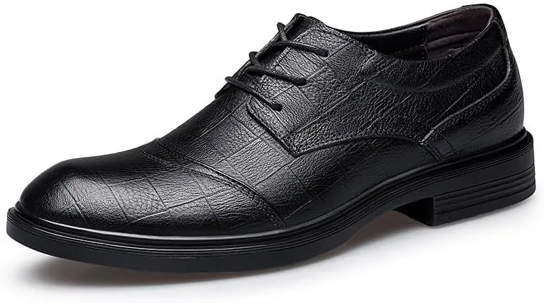 Men's Faux Patent Leather Brogue Oxfords Shoes Classic Lace-up Formal Tuxedo Dress Shoes for Men