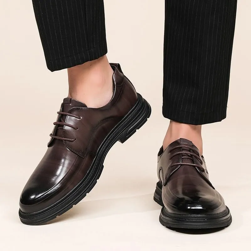Men's Lace Up Dress Shoes Fashion Pointed Toe Business Tuxedo Shoes Comfortable Low Top Business Work Oxford Shoes