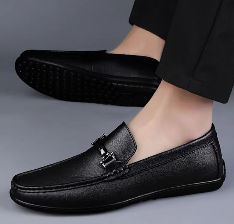 Men's Leather Dress Shoes Comfortable Lightweight Slip-On Loafers Shoes for Men