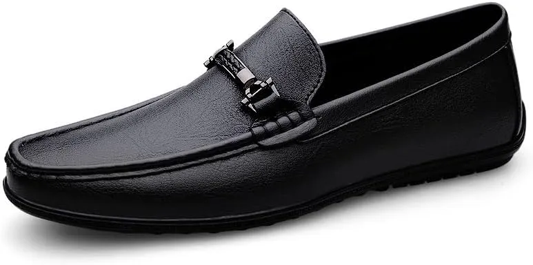 Men's Leather Dress Shoes Comfortable Lightweight Slip-On Loafers Shoes for Men