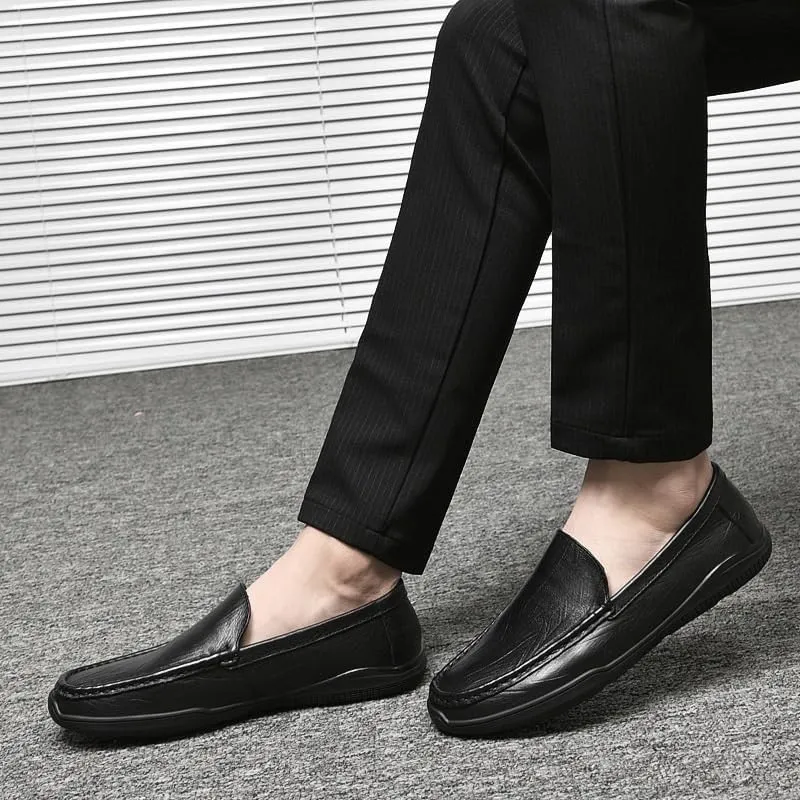 Men's Patent Leather Dress Shoes Mens Slip-Ons Penny Loafers Shoes Men Summer Fashion Non-Slip Wedding Tuxedo Shoes(Black,8)