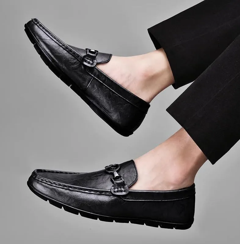 Mens Penny Loafers Leather Slip On Dress Shoes Comfortable Business Casual Shoes for Office Wedding