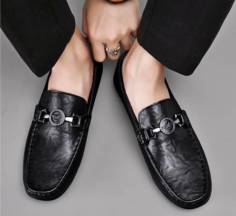 Mens Penny Loafers Leather Slip On Dress Shoes Comfortable Business Casual Shoes for Office Wedding