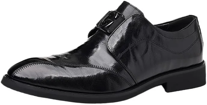 Mens Slip-Ons Loafers Shoes Shiny Patent Leather Dress Shoes Classic Pointed Toe Formal Business Tuxedo Shoes(10)