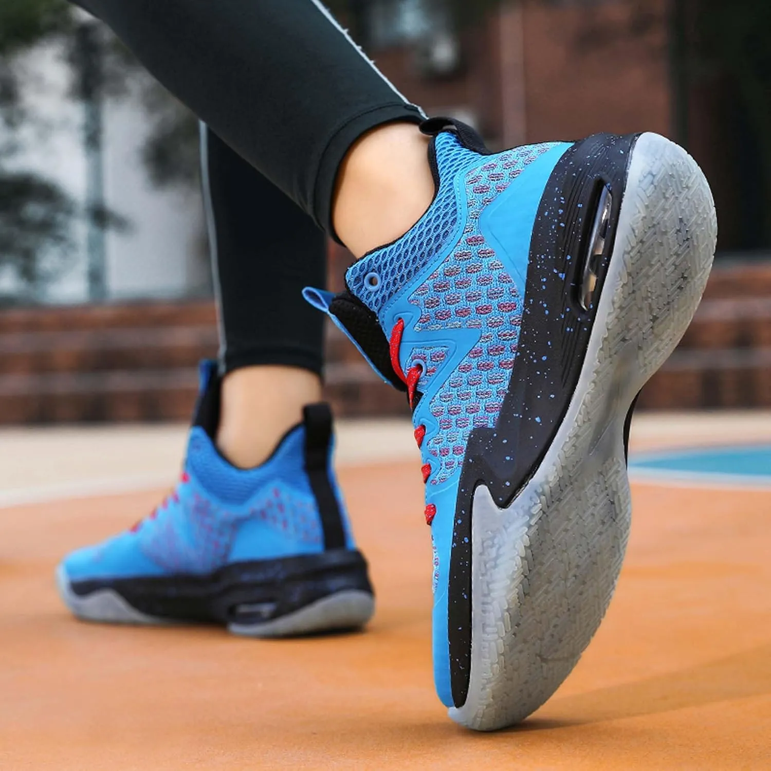 Mens White Mid Top Lace Up Basketball Sneakers Rubber Sole High Elasticity Running Shoes Lightweight and Breathable Casual Sneakers Wear Resistant and Durable Hiking Shoes Fitness Training Shoes