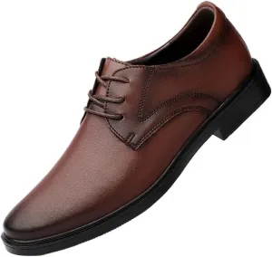 Men's Wingtip Oxford Dress Shoes - Genuine Leather Brogue Business Shoes with Comfortable Cushion