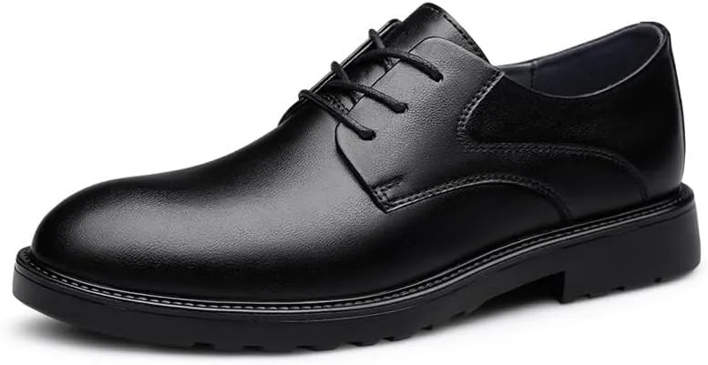 Mens Wingtip Oxford Shoes Leather Brogue Dress Shoes Business Formal Comfortable Lace Up Shoes for Wedding Office(7.5)