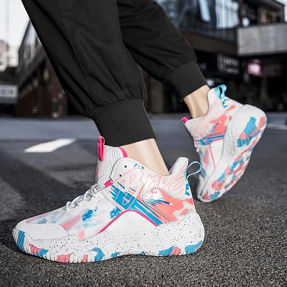 Men's Women's Basketball Shoes High Top Ultra-Light Fashion Anti Slip Breathable Sneakers