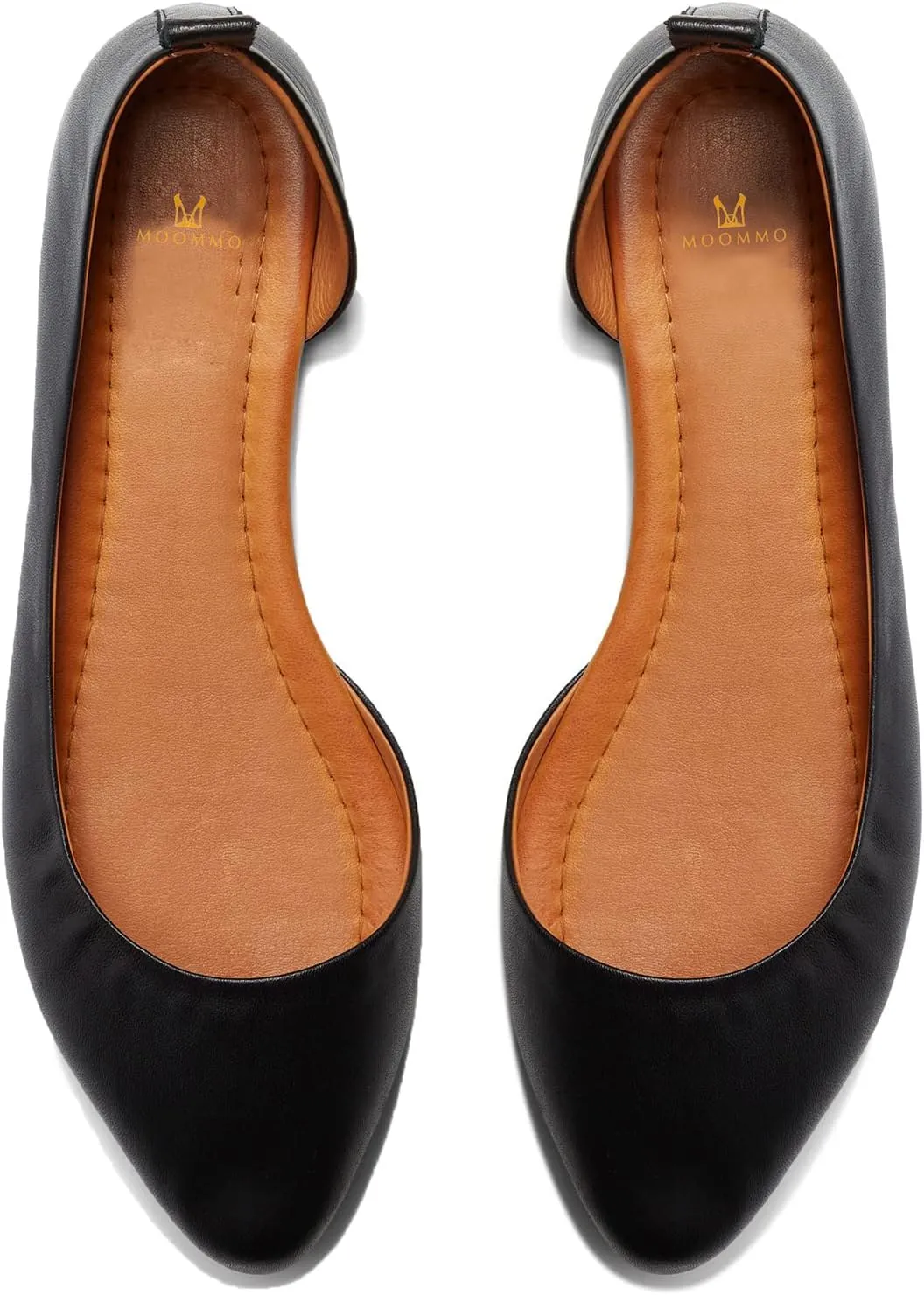 MOOMMO Women Cut Out Flat Shoes Pointed Toe Slip On Ballet Flats DOrsay Comfortable Flat Heel Dress Shoes Side Cut Office Ladies Party Casual Driver Flats 4-11 M US