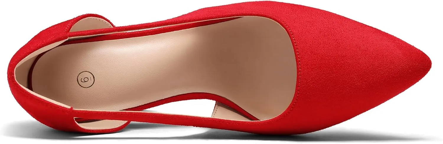 mysoft Women's Stiletto Heels Pumps Closed Toe 4IN Cut Out High Heels Pointed Toe Dress Shoes