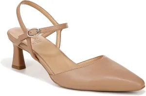 Naturalizer Womens Tara Pointed Toe Kitten Heel Ankle Strap Pump Taupe Beige 10 M
