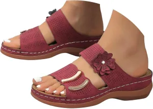 Orthopedic Sandals for Women with Arch Support,2025 Summer Casual Fashionable Open Toe Hollow Vintage Breathable Comfortable Cushion Slippers Beach Vacation Outdoor Walking Shoes