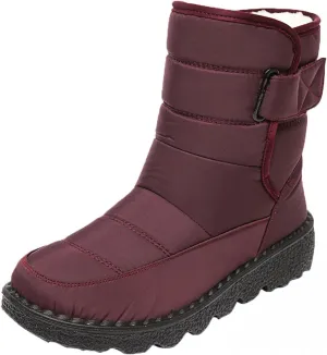 Rvidbe Platform Boots Chunky Heel, Snow Boots for Women Black, Boots for Women with Heel, Women's Fashion Winter Warm Snow Boots Comfy Outdoor Waterproof Furry Boots Soft Shoes