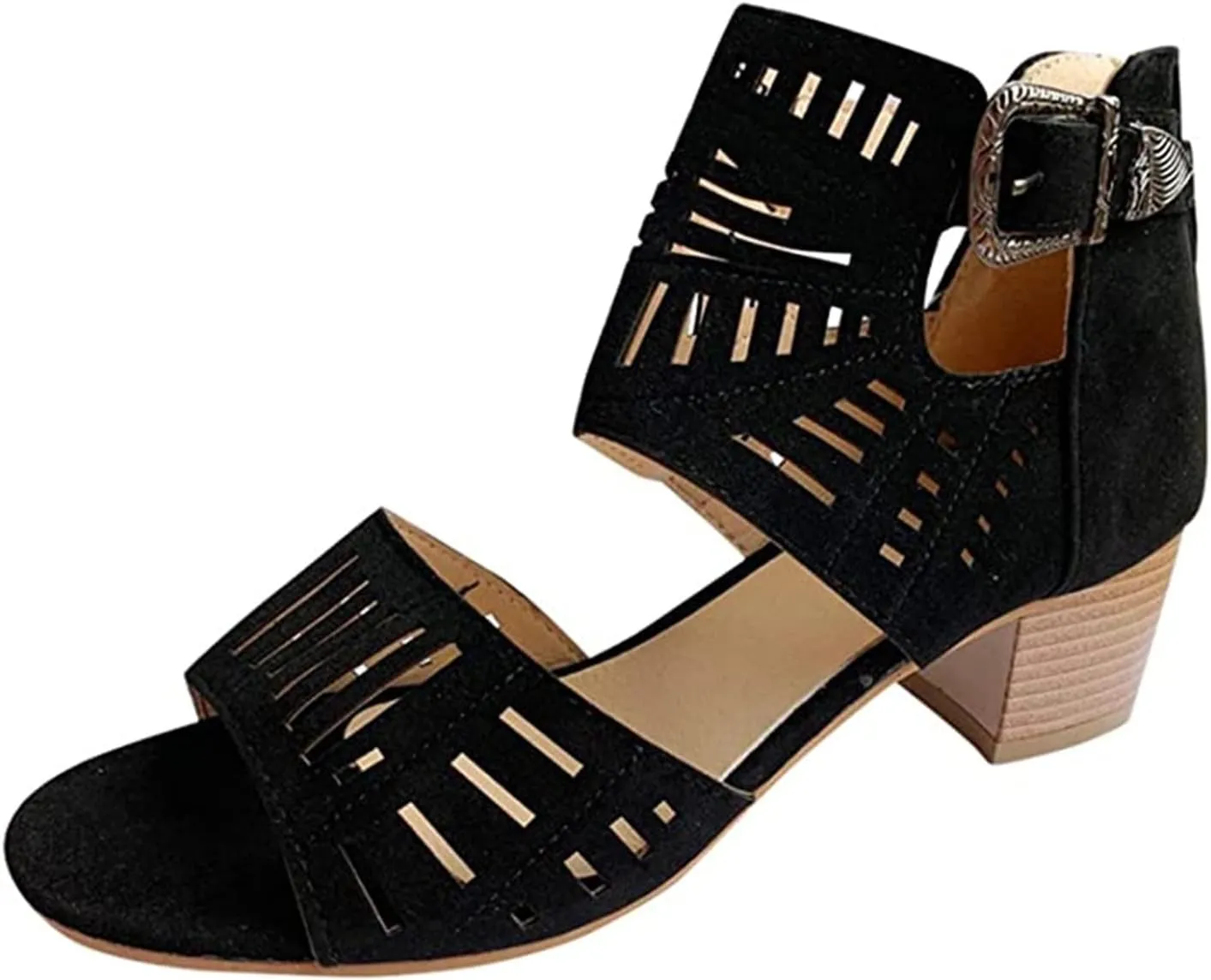 Sandals For Women,Womens Fashion Ankle Strap Heel Sandals Low Block Heel Casual Dressy Summer Open Toe Strappy Sandals