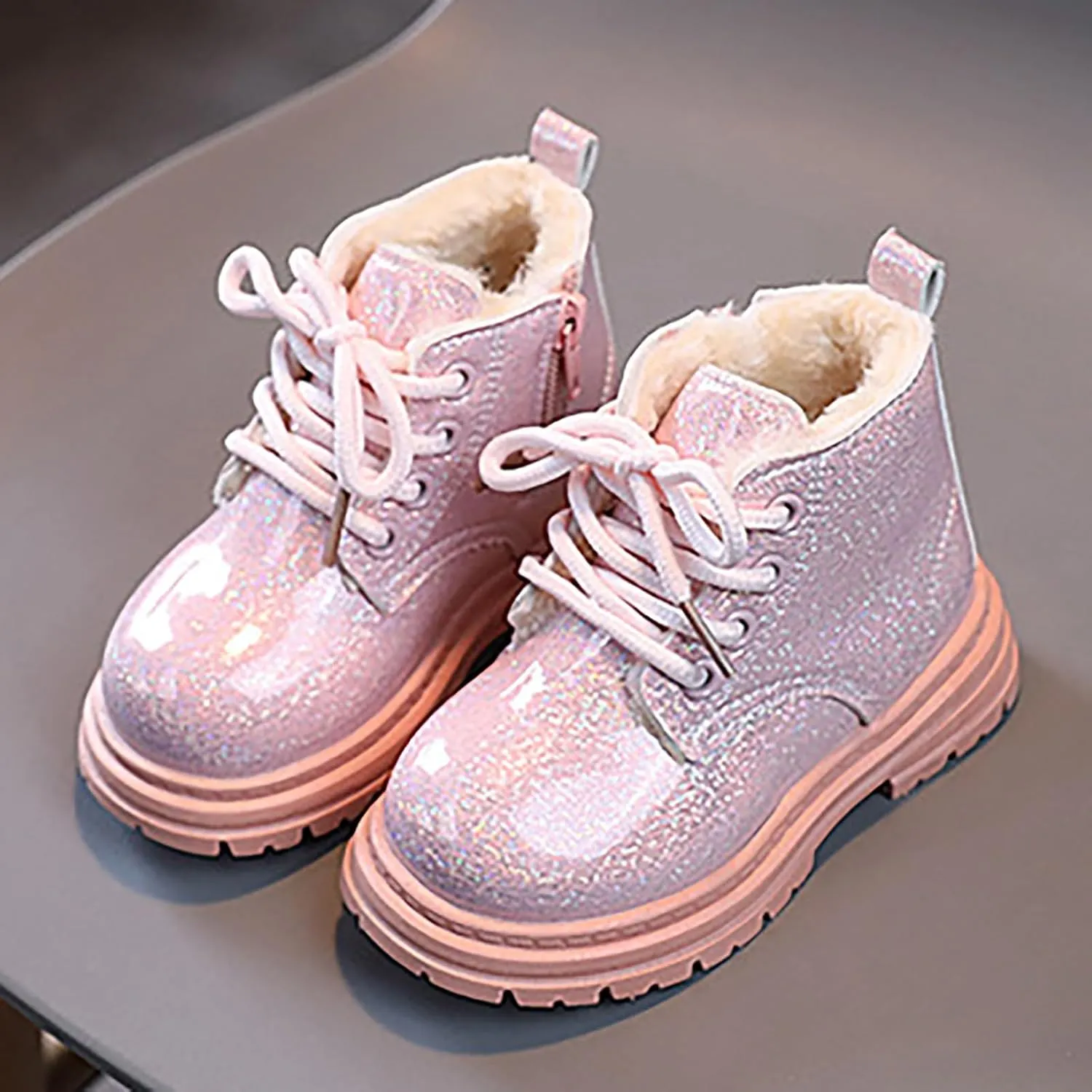 Snow Boots Little Kid Shoes Side Zipper Booties Fashion Boots Low Heel Short Booties Winter Snow Boots