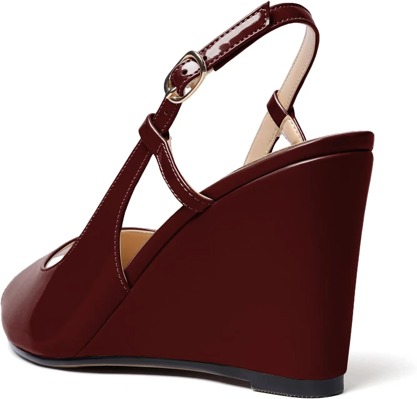 Soireelady Womens Wedges High HEE Pumps Slingback Sandals Peep Toe Sandals Open Toe Ladies Dressy Heels