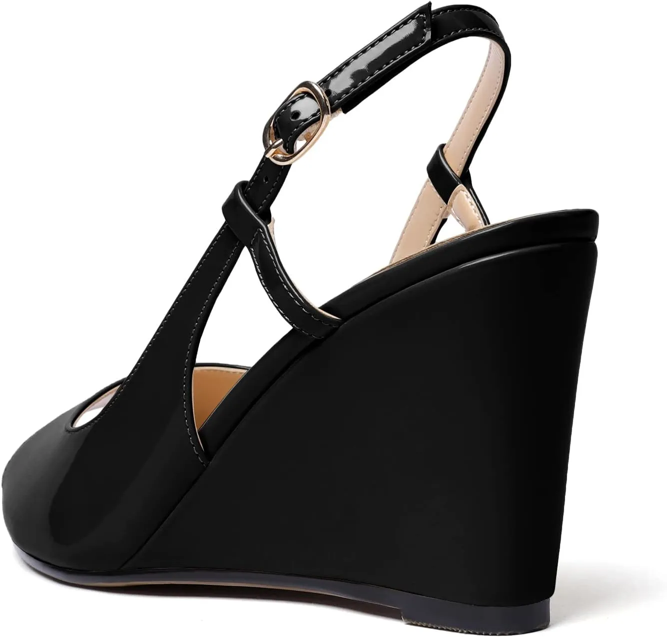 Soireelady Womens Wedges High HEE Pumps Slingback Sandals Peep Toe Sandals Open Toe Ladies Dressy Heels