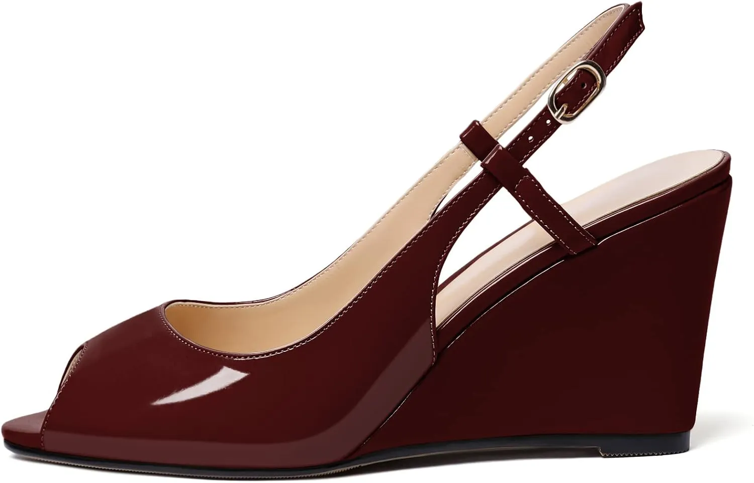 Soireelady Womens Wedges High HEE Pumps Slingback Sandals Peep Toe Sandals Open Toe Ladies Dressy Heels